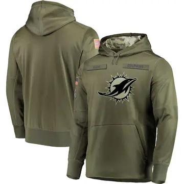 Men's Nike Camo Miami Dolphins 2021 Salute to Service Performance Pullover Hoodie Size: Small