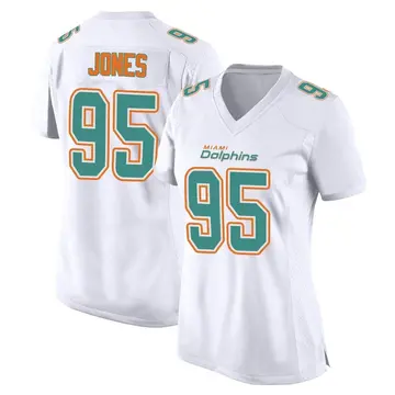 Women's Miami Dolphins Benito Jones White Game Fashion Jersey By Nike