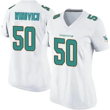 Chase Winovich Women's Nike Aqua Miami Dolphins Custom Game Jersey Size: Large