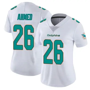 Salvon Ahmed Miami Dolphins Men's Orange Name & Number Logo T-Shirt 