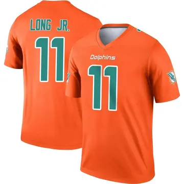 Youth Miami Dolphins David Long Jr. Orange Legend Inverted Jersey By Nike