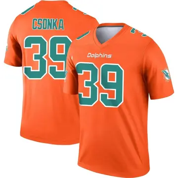 NFL Miami Dolphins Larry Csonka Aqua Orange Stripes 3D Pullover Hoodie For  Fans